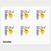 Sticker Rond Poussin indien (Feuille)
