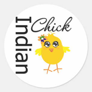 Sticker Rond Poussin indien