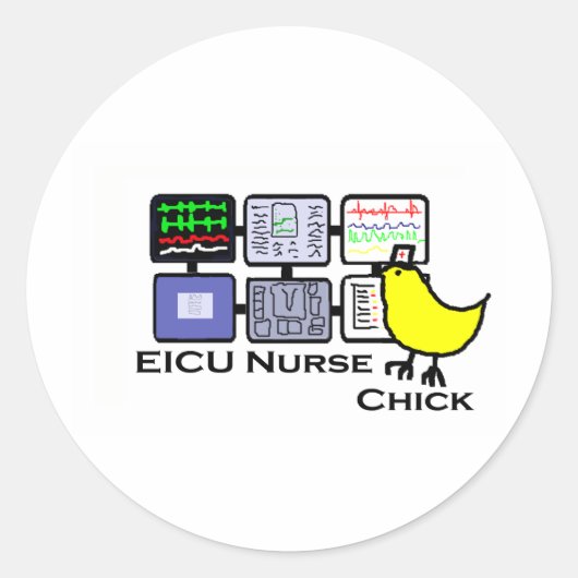 Sticker Rond poussin infirmière eICU (Devant)