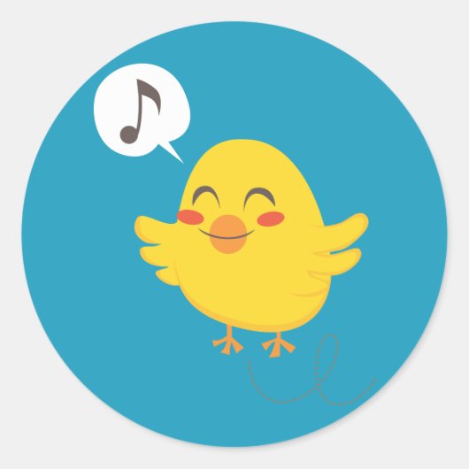 Sticker Rond Poussins de Pâques (Devant)