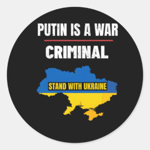 Sticker Rond Poutine Est Un Criminel De Guerre Avec Le Soutien 