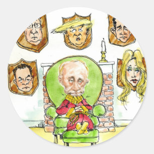 Sticker Rond Poutine le chasseur obtient pas mon président Trum