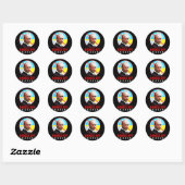 Sticker Rond Poutine met la main à l'Ukraine (Feuille)