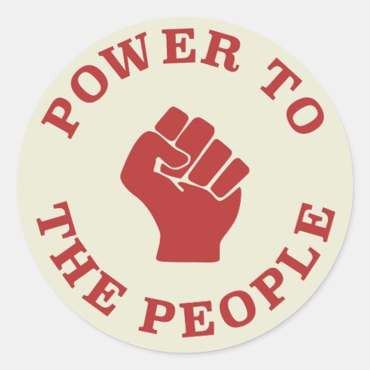 Sticker Rond Pouvoir Au Peuple (Devant)