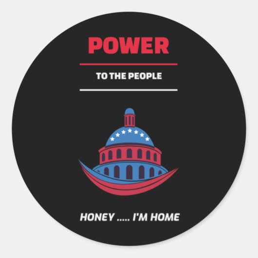 Sticker Rond Pouvoir Au Peuple (Devant)