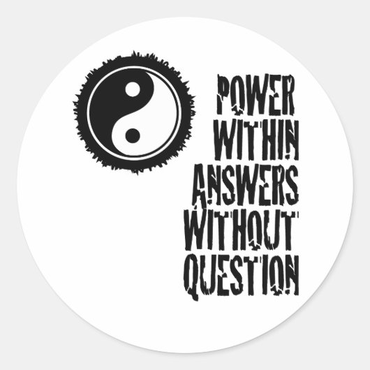 Sticker Rond Pouvoir dans les réponses sans question (Devant)