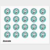 Sticker Rond pow à cheval comique (Feuille)