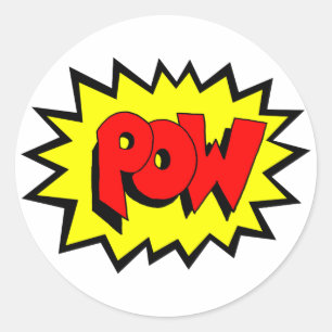 Sticker Rond POW - Bande dessinée Pop Art