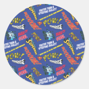 Sticker Rond Pow bleu et rouge !