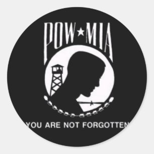 STICKER ROND POW MIA