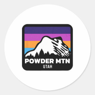Sticker Rond Powder Mountain Utah Ski Snowboard Famille Sk