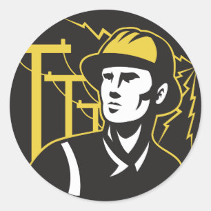Sticker Rond Power Lineman Electrician