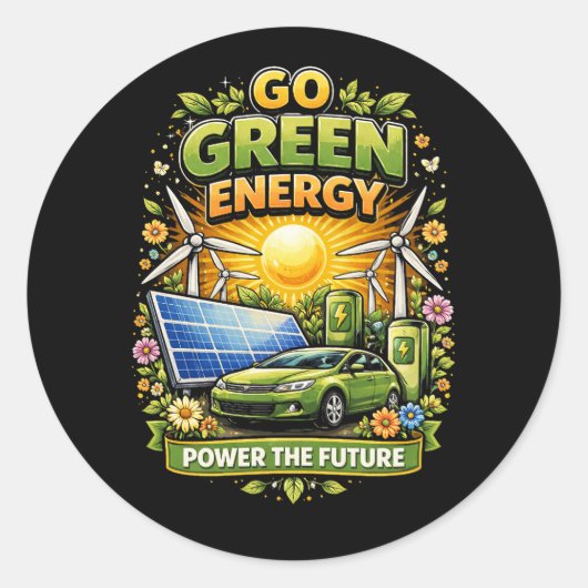 Sticker Rond Power the Future (Devant)