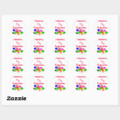 Sticker Rond Powered by Cupcakes—Adorable Cupcake amants cadeau (Feuille)