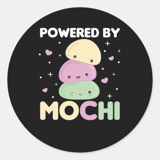 Sticker Rond Powered By Mochi - Kawaii Mochi Ice Cream (Devant)