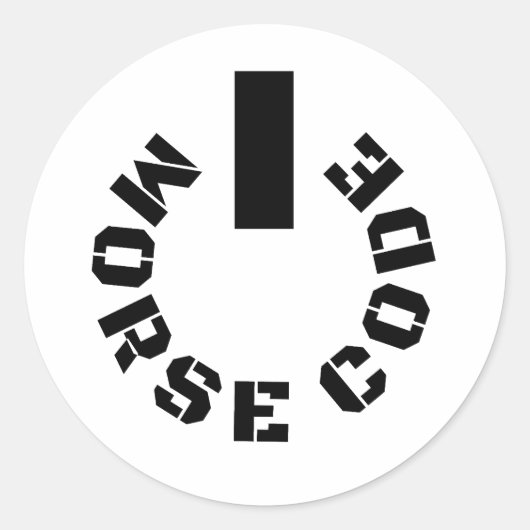 Sticker Rond Powered by Morse Code (Devant)