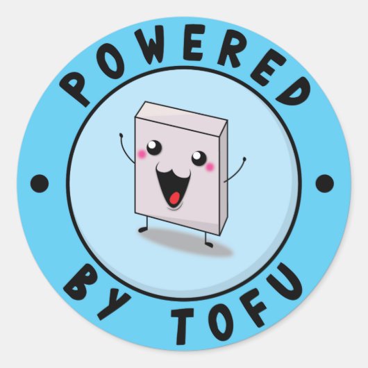 Sticker Rond Powered by Tofu (Devant)