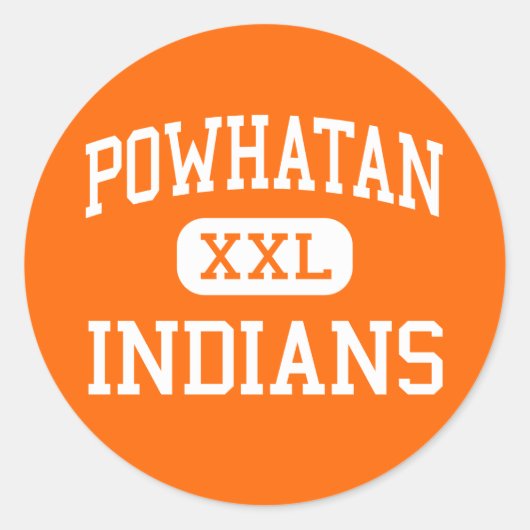 Sticker Rond Powhatan - Indiens - High - Powhatan Virginia (Devant)