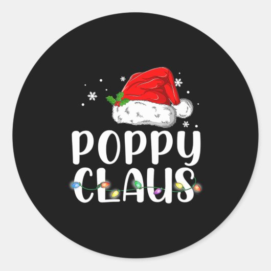Sticker Rond Ppy Claus Santa Christmas Matching Family (Devant)