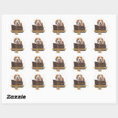 Sticker Rond Pracher de chien (Feuille)