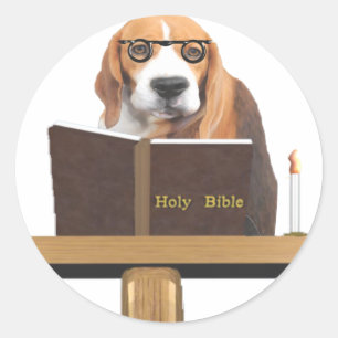 Sticker Rond Pracher de chien