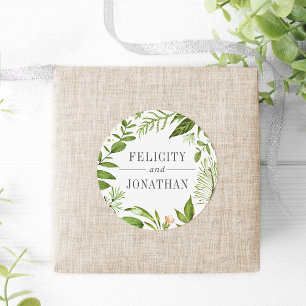 Sticker Rond prairie sauvage Mariage botanique vert