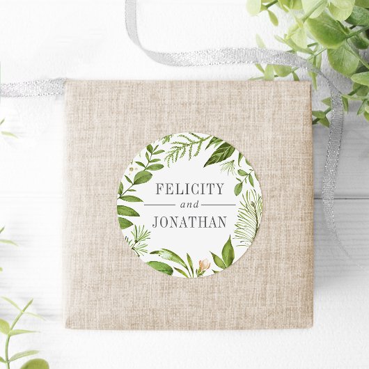 Sticker Rond prairie sauvage | Mariage botanique vert
