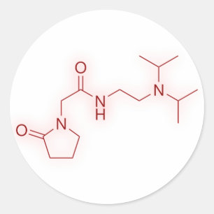 Sticker Rond Pramiracetam Structure chimique