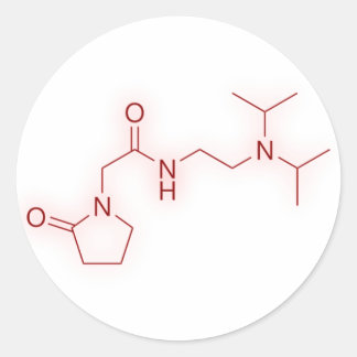 Sticker Rond Pramiracetam Structure chimique