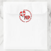 STICKER ROND PRATICIEN DE LOGO CIRCULAIRE NP (Sac)