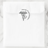 STICKER ROND PRATICIEN DES INFIRMIÈRES DU LOGO DE NP CADUCEUS (Sac)