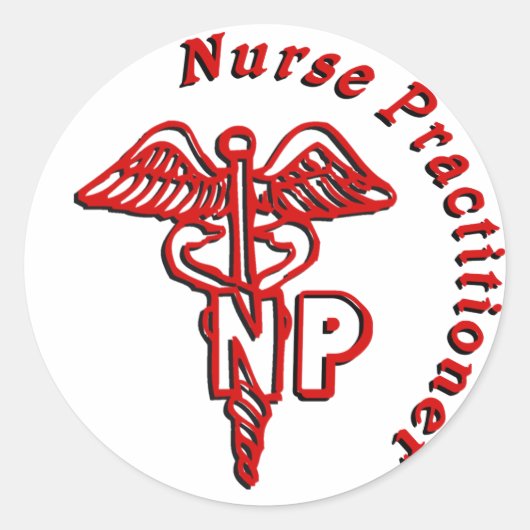STICKER ROND PRATICIEN DES INFIRMIÈRES DU LOGO DE NP CADUCEUS (Devant)