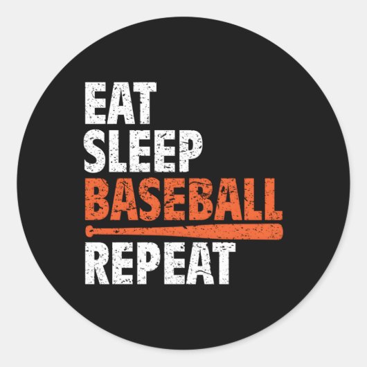 Sticker Rond Pratique de répétition du baseball du sommeil (Devant)