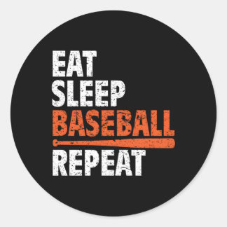 Sticker Rond Pratique de répétition du baseball du sommeil