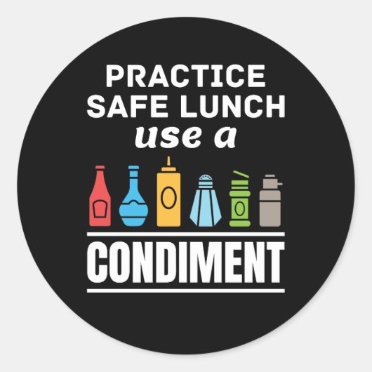 Sticker Rond Pratique Déjeuner en toute sécurité Utiliser une c (Devant)