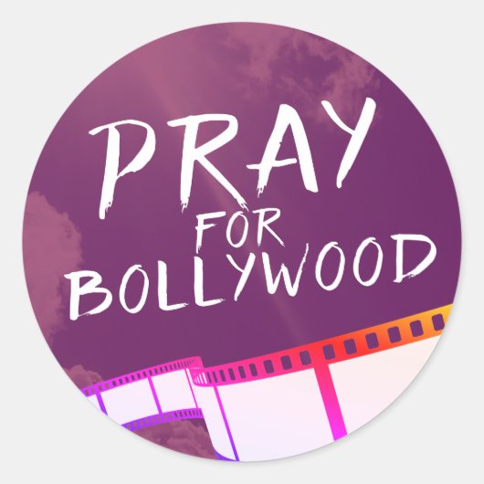 Sticker Rond Pray for Bollywood (Devant)