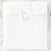 Sticker Rond Praying Hands in Baby Rose (Sac)