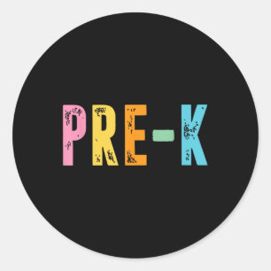 Sticker Rond Pré-k Dude Retour À L'École Pour Garçons Filles Ré