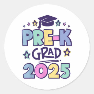 Sticker Rond Pré-k Grad 2025 Diplôme préscolaire 2025 _1