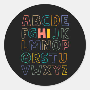 Sticker Rond Pré K Kindergarten Hi Alphabet Retour À L'École