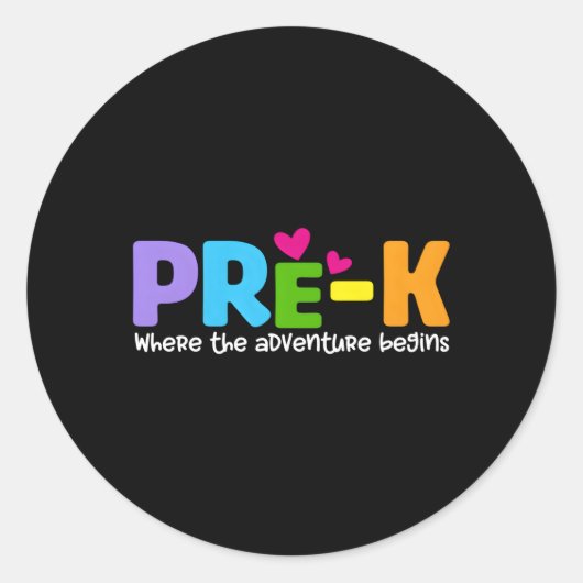 Sticker Rond Pré K où commence l'aventure (Devant)