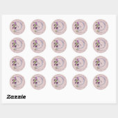 Sticker Rond Précieux papillon initial P (Feuille)