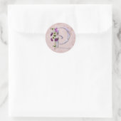 Sticker Rond Précieux papillon initial P (Sac)