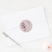 Sticker Rond Précieux papillon initial P (Enveloppe)