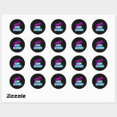 Sticker Rond Préférer la glace concassée (Feuille)