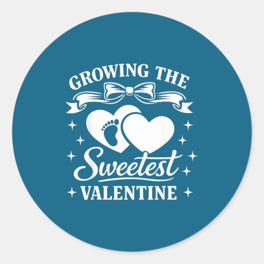 Sticker Rond Pregnancy Announcement Growing The Sweetest Valent (Devant)