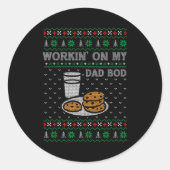 Sticker Rond Pregnancy New Mom Baby Pregnant Christmas Matching (Devant)