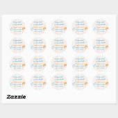 Sticker Rond Pregnant & Poolside Summer Pool Party Baby Shower (Feuille)