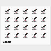 Sticker Rond Pregosaurus Funny Grossesse Cadeau (Feuille)