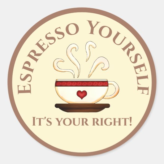 Sticker Rond Premier Amendement : Espresso Yourself (Devant)